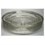 Vintage Clear Glass Ashtray Concentric Ring Round Design