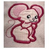 Handmade Baby Quilt Mouse Embroidery Patchwork Pastel Crib Blanket