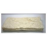 Vintage Table Linens Lot of 3 White Ivory Lace Damask Cloth Napkins Set