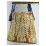Handmade Knit Dishcloths Lot of 4 Multicolor Cotton Washcloth Kitchen Cloth Set