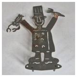 Vintage Metal Chef Wall Hook Rack Kitchen Utensil Holder Retro Decor