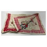 Vintage Black Americana Kitchen Towel Folk Art Red Figure Cotton Cloth