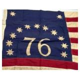 Bicentennial 76 American Flag Decor Patriotic Banner Hand Flags Wall Hanging