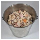 Stainless Steel Ice Bucket Seashell Fill Metal Beverage Chiller Double Handle Barware