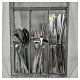 Lot of Stainless Steel Flatware Utensils Forks Spoons Knives Drawer Organizer