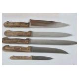 Lot of Kitchen Knives Wood Handle Dexter Russell Cutlery Set Block