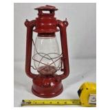 Red Metal Lantern Clear Glass Hurricane Lamp Red Glass Vase Decor Pair