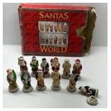 World Santa Figurines Holiday Collection Hand Painted Christmas Figures Boxed Set