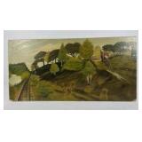 Original Landscape Paintings Lot Hillside Trees Castle Scene Signed Artwork