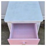 Vintage Wood Nightstand Side Table Single Drawer Lower Rack Shelf