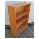 Oak Veneer Bookcase 3 Shelf Open Bookshelf Display Storage Unit