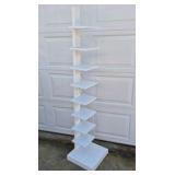 Modern White Tiered Display Shelf Stand Vertical Plant Stand Multi Level Tower