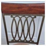 Metal Bar Stools Swivel Chairs Upholstered Seats Decorative Back Set