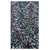 Handmade Crochet Afghan Throw Blanket Multicolor Speckled Fringe Knit