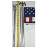 American Flag with Metal Flagpole Eagle Finial