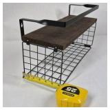 Wall Mounted Wood Shelf Set with Metal Frame Rustic Style