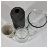Lot of 4 Decorative Vases Glass Ceramic Vase Assorted Shapes Home Decor