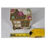 Jewelry Box Trinket Chest and Metal Candle Holder Decorative Set