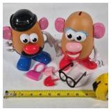 2 Mr Potato Head Figures with Accessories Glasses Shoes Parts