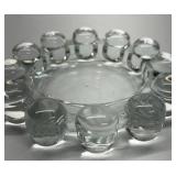 Vintage Clear Glass Ashtray Bubble Rim Round Design