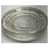 Vintage Clear Glass Ashtray Concentric Ring Round Design