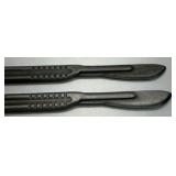 Vintage Unasyn Pharmaceutical Scalpel Metal Pair Advertising