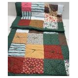 Handmade Patchwork Quilt Blanket Multicolor Tie Quilt Square Pattern Throw