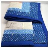 Handmade Patchwork Quilt Blanket Multicolor Floral Geometric Tie Quilt Throw