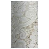 Vintage Table Linens Lot of 3 White Ivory Lace Damask Cloth Napkins Set