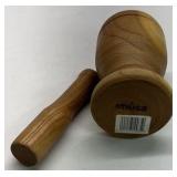 IMUSA Wood Mortar and Pestle Kitchen Grinding Bowl Spice Herb Tool