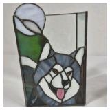 Stained Glass Wolf Art Panel Lot of Decor Suncatcher Frame