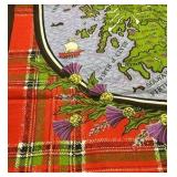 The Lochs of Scotland Tartan Map Cloth Scottish Highlands Loch Map Print Textile