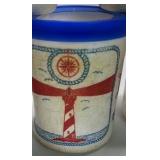 Libbey Vintage Styrofoam Cups Nautical Sailboat Lighthouse Baseball Graphics Lidded
