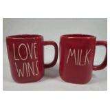 Christmas Holiday Mug Assortment Rae Dunn Jolly Holly Santa Face Red Green Ceramic Cups