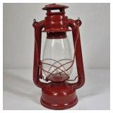 Red Metal Lantern Clear Glass Hurricane Lamp Red Glass Vase Decor Pair