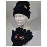 Tony Stewart #20 Home Depot Beanie Hat Gloves Set Black NASCAR Winter Knit