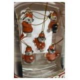 Tony Stewart #20 NASCAR Trevco Mini Ornament Sets Snowmen & Racing Icons