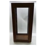 Wood Glass Display Case Cabinet Countertop Curio Box Hinged Door Shelves