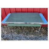 Vintage Metal Top Table Industrial Utility Work Table Steel Frame
