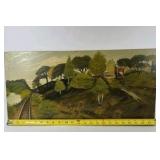 Original Landscape Paintings Lot Hillside Trees Castle Scene Signed Artwork