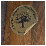 Vintage Blue Wood Side Table Washstand Drawer Shelf Floral Back Splash