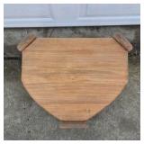 Vintage Wood End Table Paddle Leg Side Table Two Tier Shelf