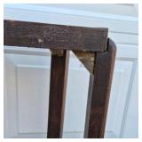 Vintage Art Deco Style Side Table Blue Mirror Glass Top Two Tier Wood