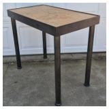 Industrial Metal Work Table Heavy Duty Steel Frame Wood Top