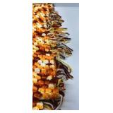 Handmade Crochet Afghan Throw Blanket Orange Yellow Brown Granny Square Fringe