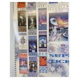 Vintage Super Bowl Ticket Collage Poster NFL Vintage Ticket Stubs Wall Art Print