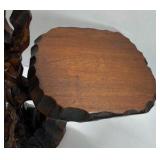 Vintage Hand Carved Wood Plant Stand Tiered Carved Edge Root Base Display Table