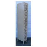 Vintage Metal Locker Cabinet 6 Door Industrial Storage School Gym Style