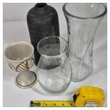 Lot of 4 Decorative Vases Glass Ceramic Vase Assorted Shapes Home Decor