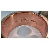 Lot of 2 Flasks Stainless Steel 5oz Hip Flask and Blush Ring Flask